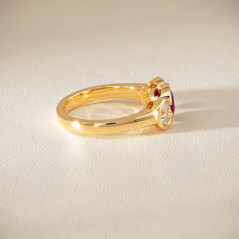 18ct Yellow Gold 1.30ct Ruby & Diamond Natalia Ring