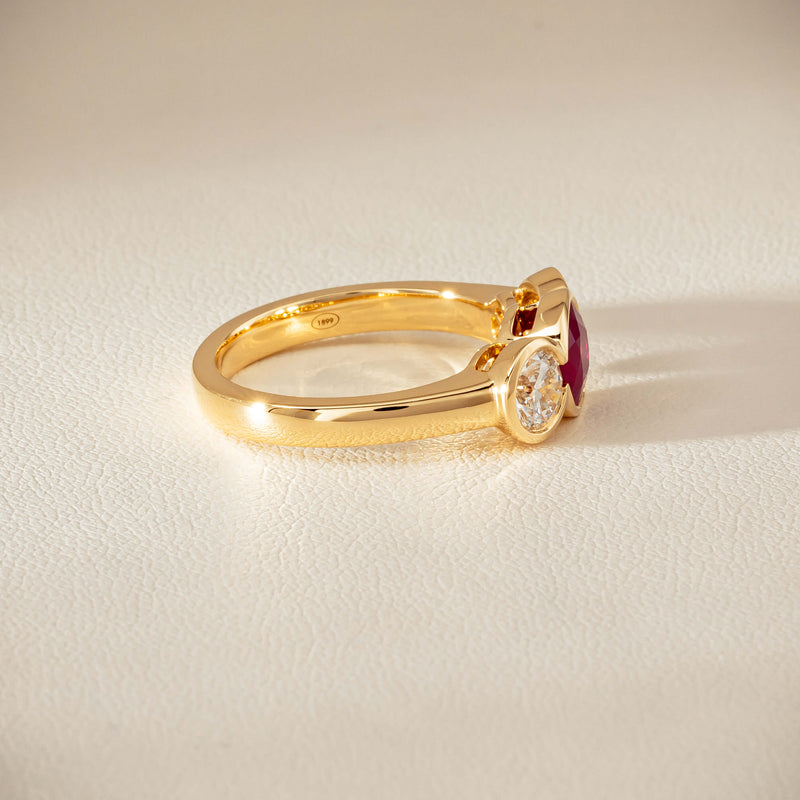 18ct Yellow Gold 1.30ct Ruby & Diamond Natalia Ring