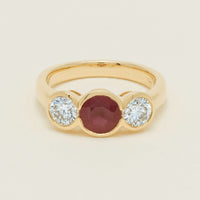 18ct Yellow Gold 1.30ct Ruby & Diamond Natalia Ring