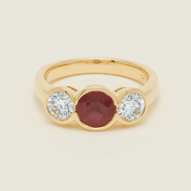 18ct Yellow Gold 1.30ct Ruby & Diamond Natalia Ring
