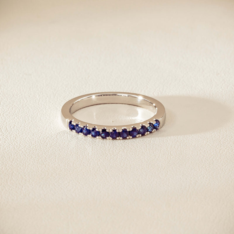 18ct White Gold Sapphire Bella Band - Ring - Walker & Hall