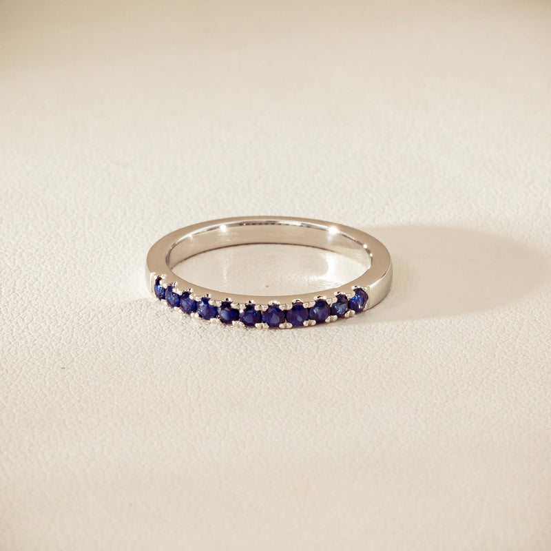18ct White Gold Sapphire Bella Band - Ring - Walker & Hall