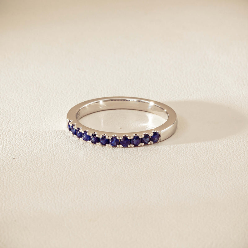 18ct White Gold Sapphire Bella Band - Ring - Walker & Hall