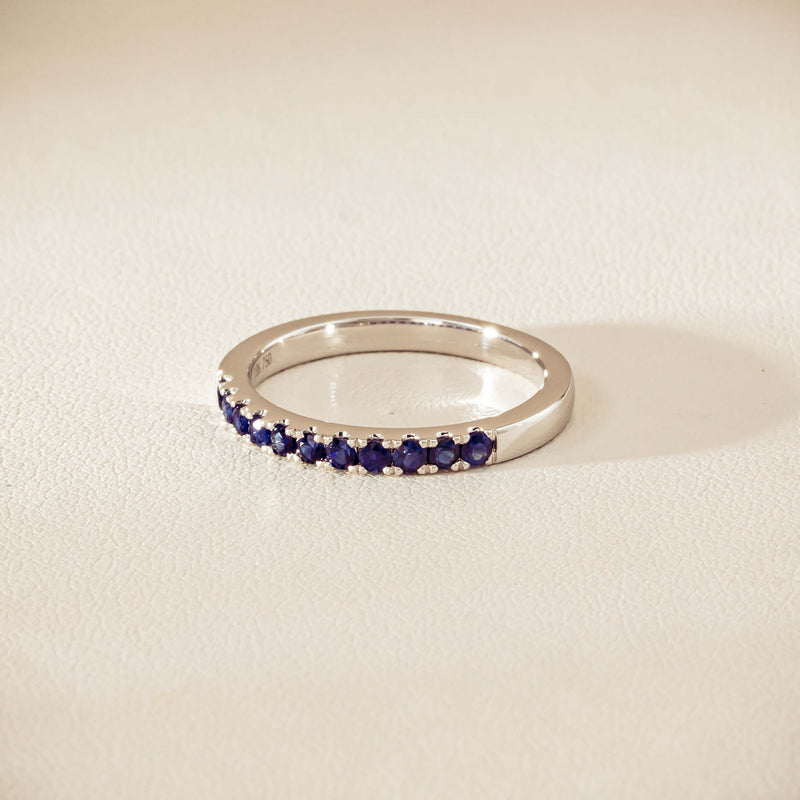 18ct White Gold Sapphire Bella Band - Ring - Walker & Hall