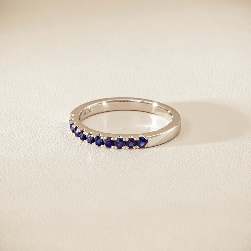 18ct White Gold Sapphire Bella Band - Ring - Walker & Hall