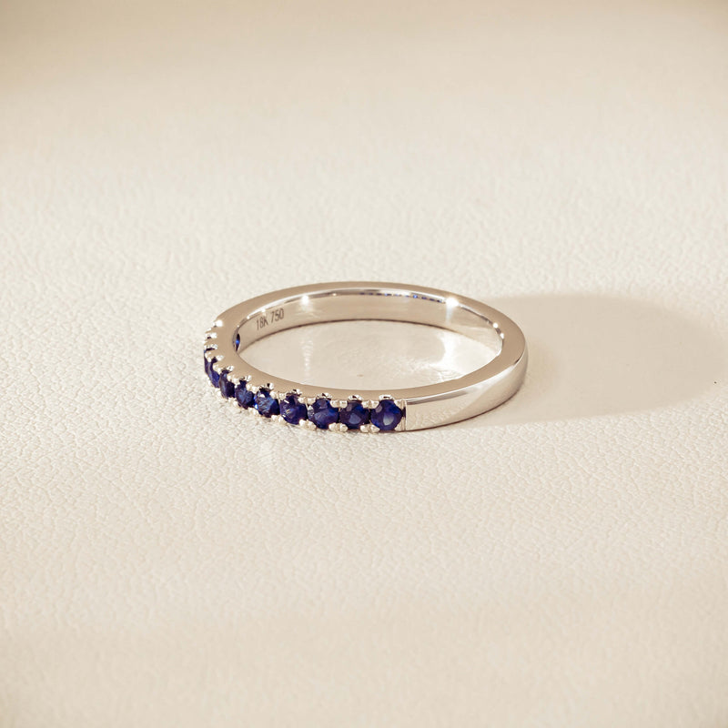 18ct White Gold Sapphire Bella Band - Ring - Walker & Hall