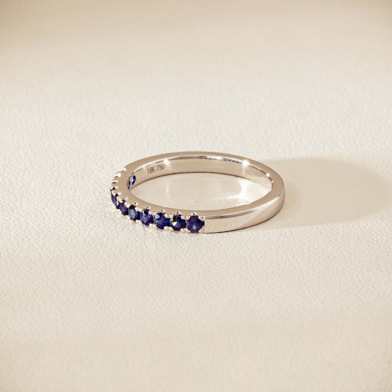 18ct White Gold Sapphire Bella Band - Ring - Walker & Hall