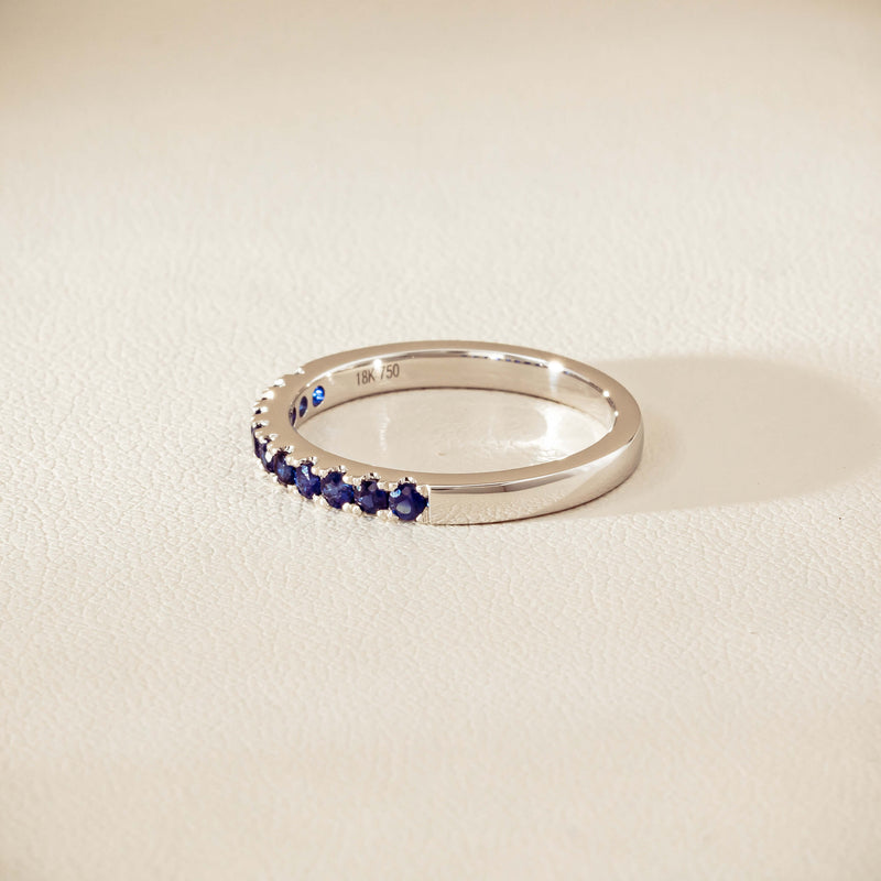 18ct White Gold Sapphire Bella Band - Ring - Walker & Hall