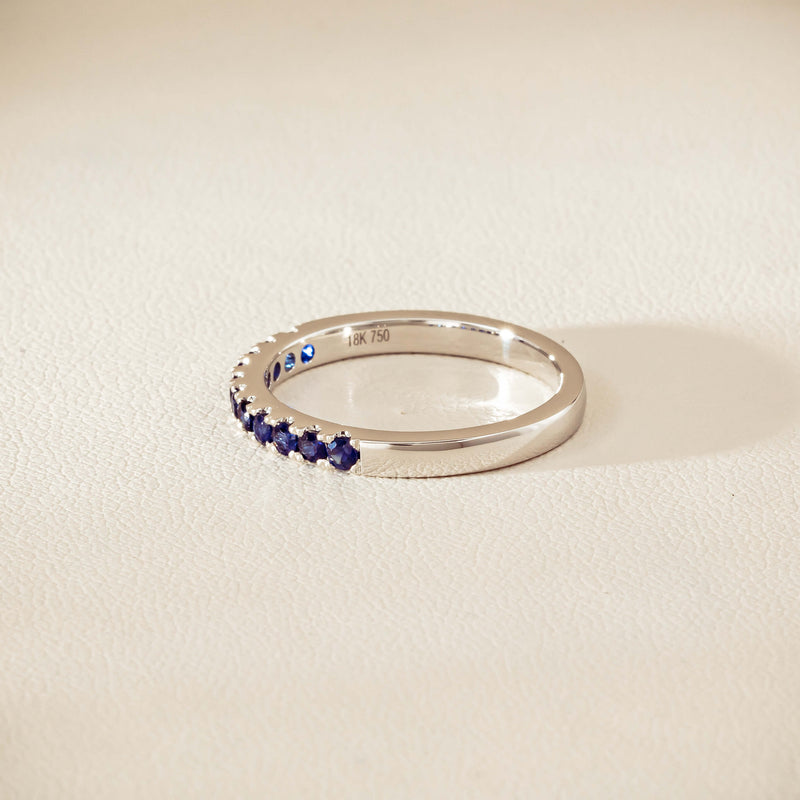 18ct White Gold Sapphire Bella Band - Ring - Walker & Hall