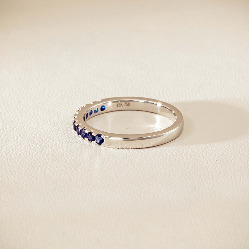 18ct White Gold Sapphire Bella Band - Ring - Walker & Hall