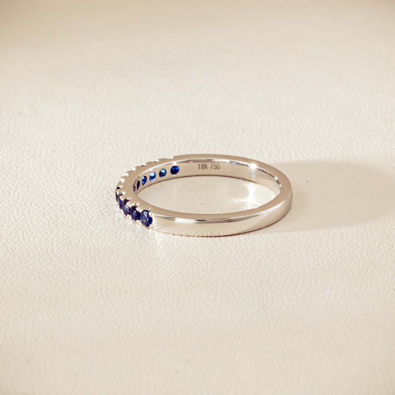 18ct White Gold Sapphire Bella Band - Ring - Walker & Hall