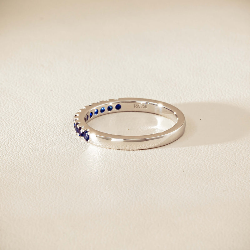 18ct White Gold Sapphire Bella Band - Ring - Walker & Hall