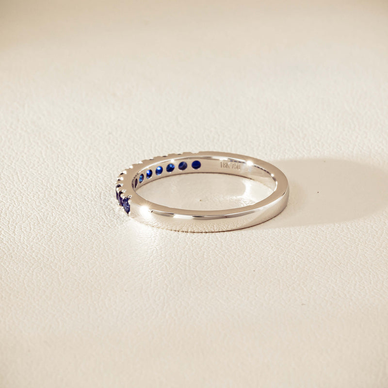 18ct White Gold Sapphire Bella Band - Ring - Walker & Hall
