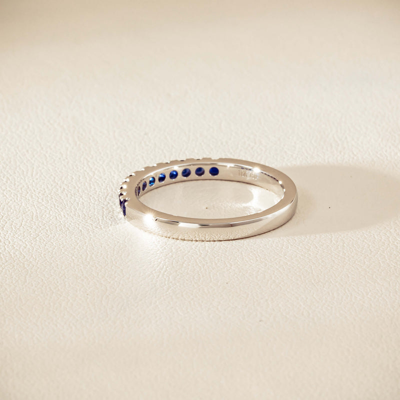 18ct White Gold Sapphire Bella Band - Ring - Walker & Hall