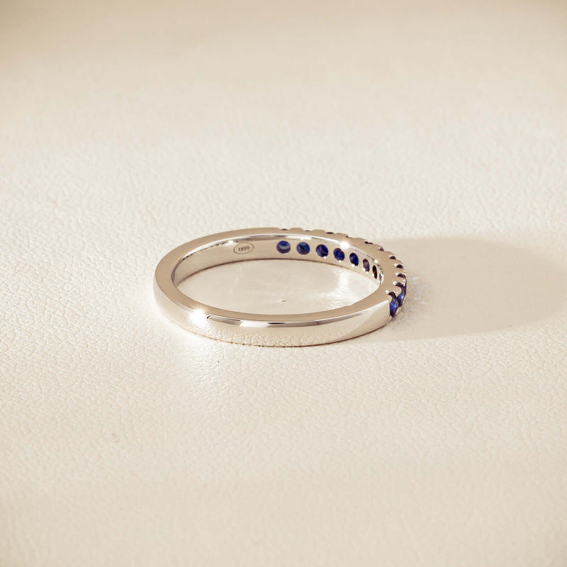 18ct White Gold Sapphire Bella Band - Ring - Walker & Hall