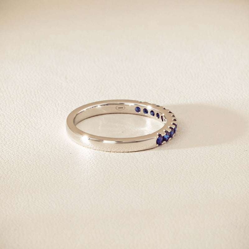 18ct White Gold Sapphire Bella Band - Ring - Walker & Hall