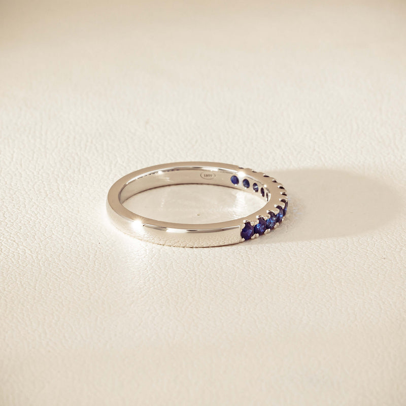 18ct White Gold Sapphire Bella Band - Ring - Walker & Hall