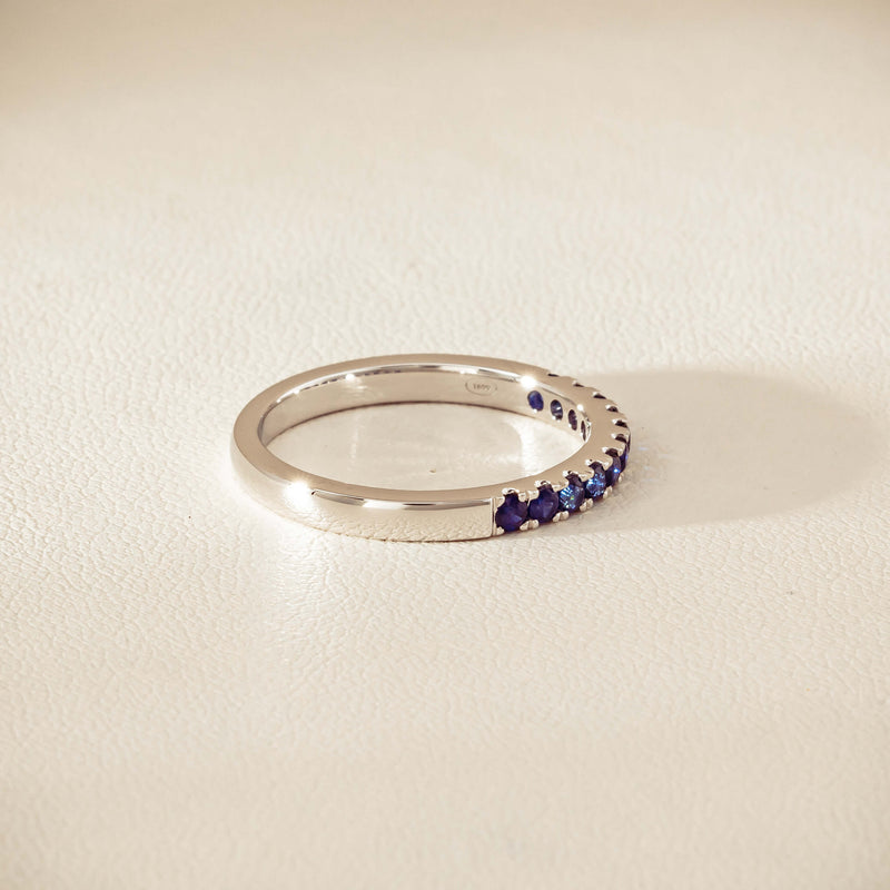 18ct White Gold Sapphire Bella Band - Ring - Walker & Hall