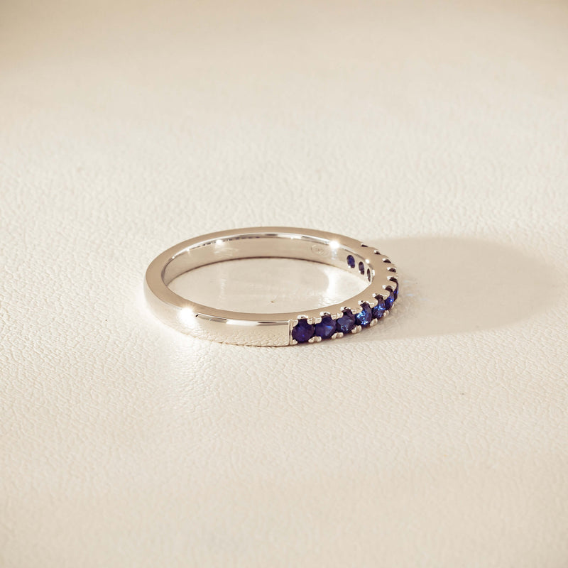18ct White Gold Sapphire Bella Band - Ring - Walker & Hall