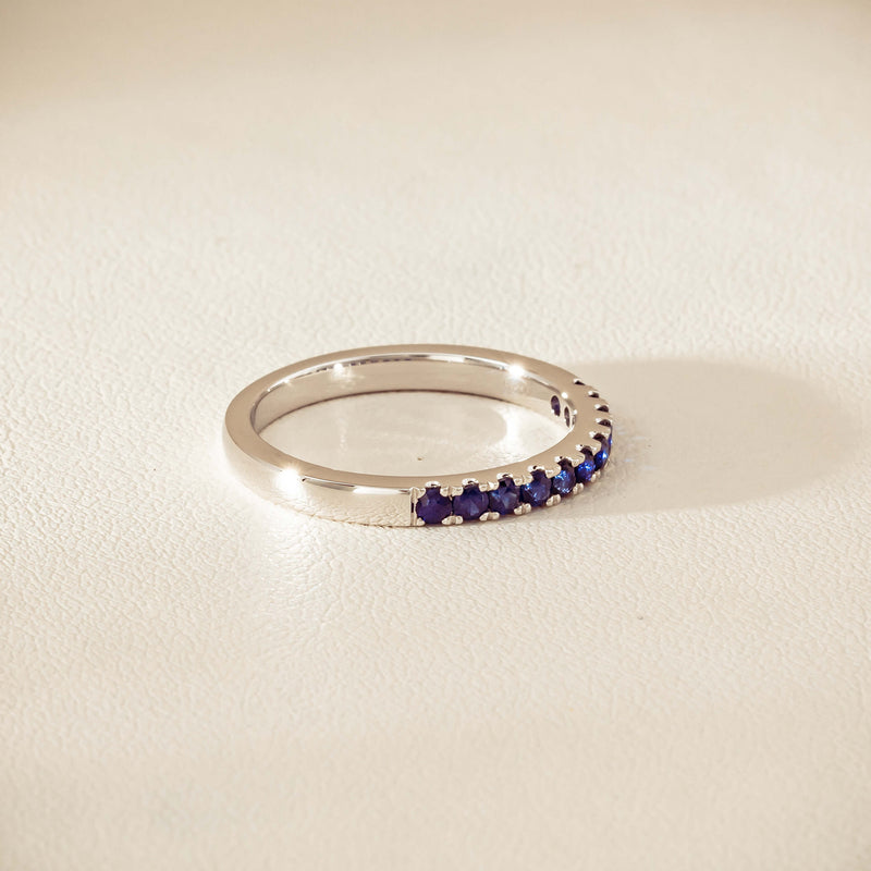 18ct White Gold Sapphire Bella Band - Ring - Walker & Hall