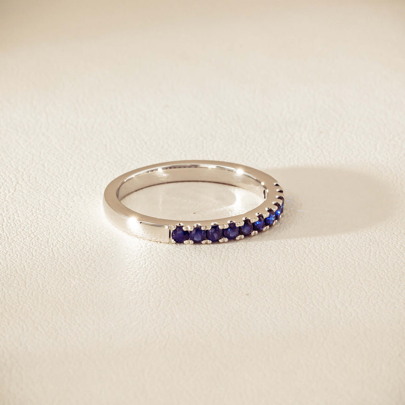 18ct White Gold Sapphire Bella Band - Ring - Walker & Hall