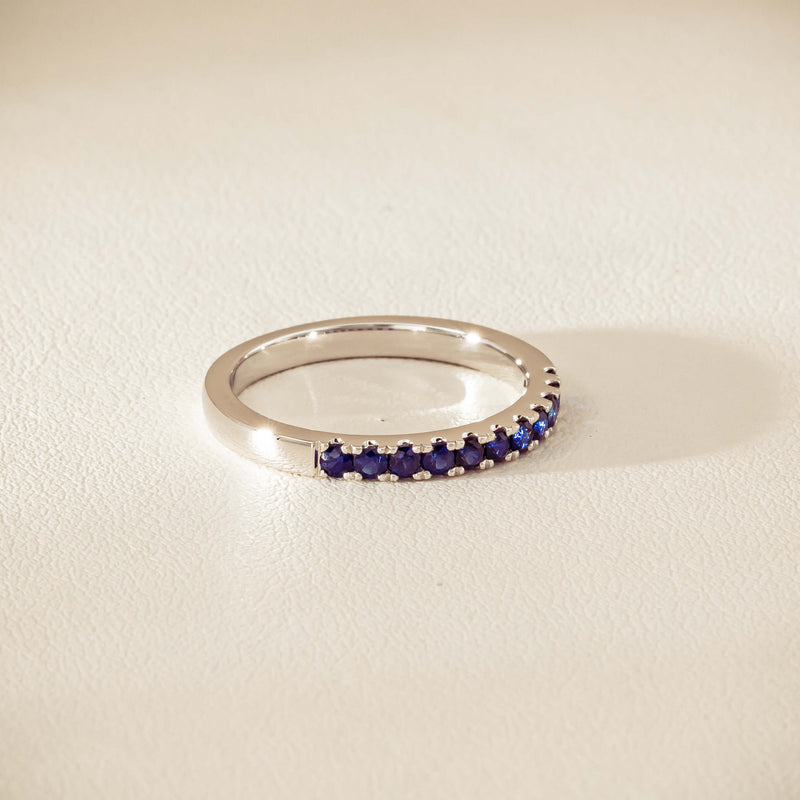 18ct White Gold Sapphire Bella Band - Ring - Walker & Hall