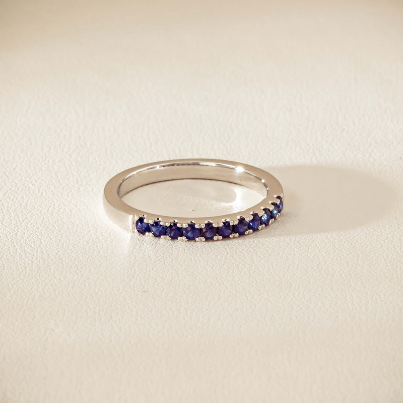 18ct White Gold Sapphire Bella Band - Ring - Walker & Hall