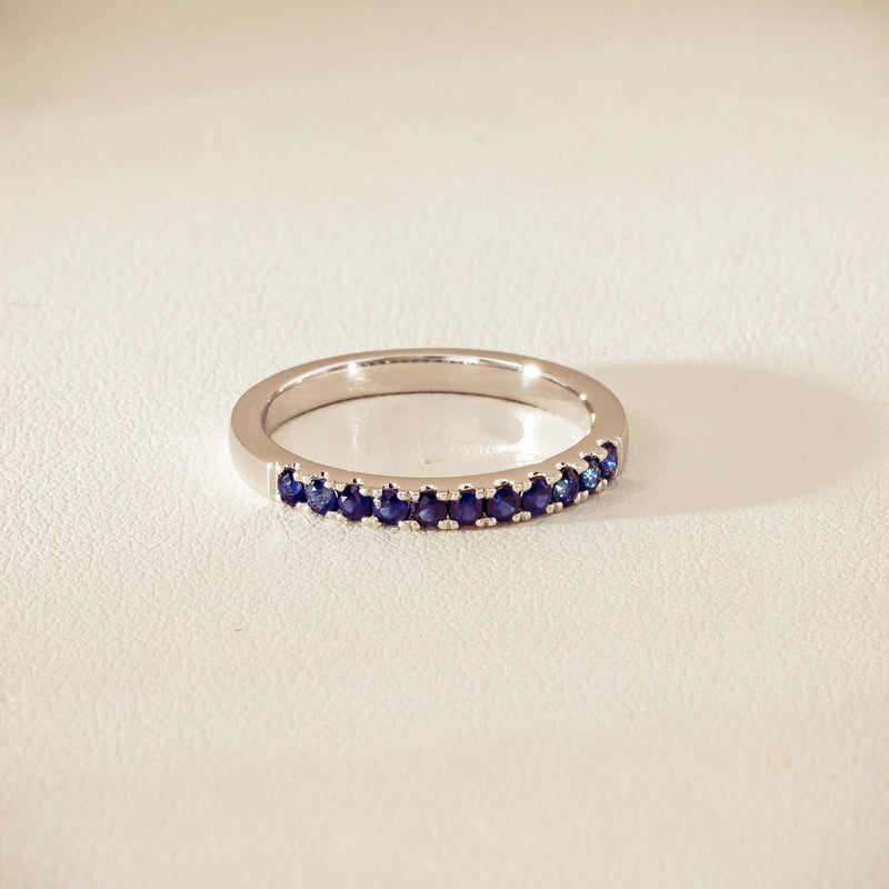 18ct White Gold Sapphire Bella Band - Ring - Walker & Hall