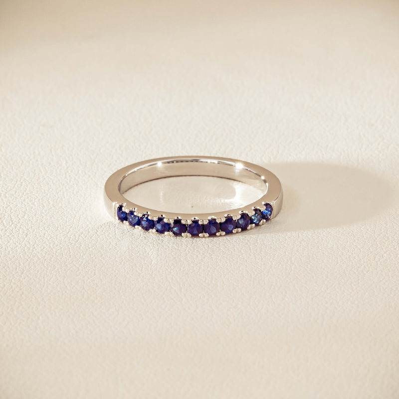 18ct White Gold Sapphire Bella Band - Ring - Walker & Hall
