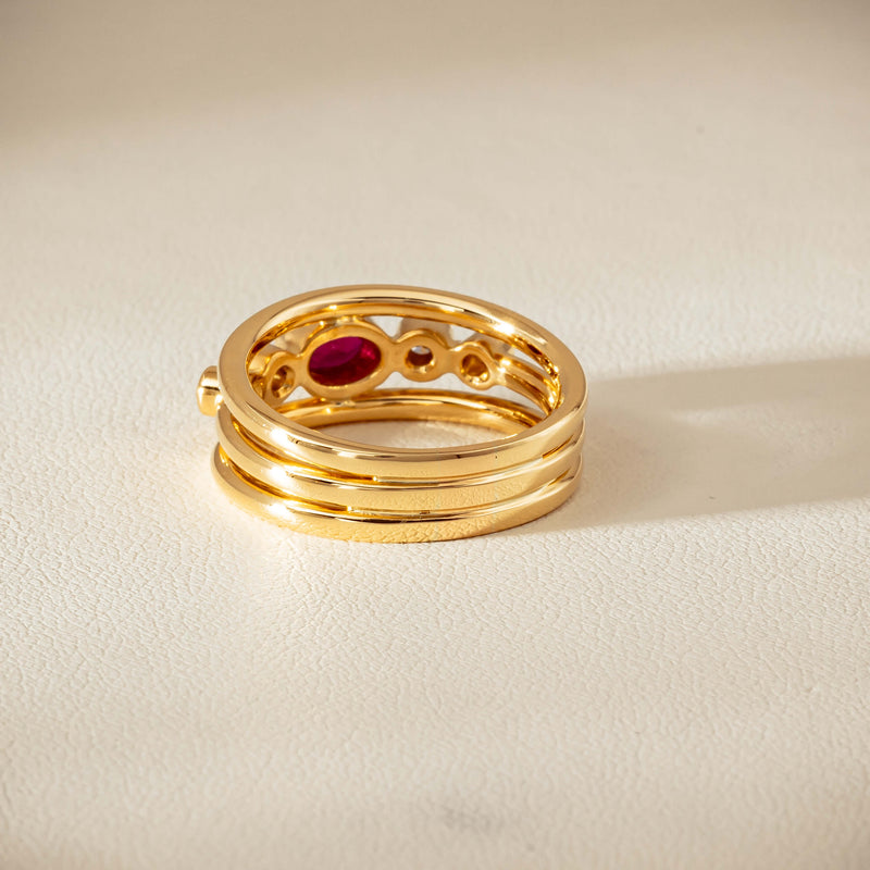 Deja Vu 18ct Yellow Gold .50ct Ruby & Diamond Ring