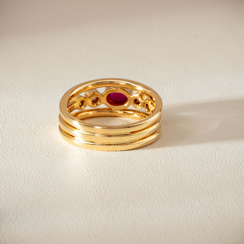 Deja Vu 18ct Yellow Gold .50ct Ruby & Diamond Ring