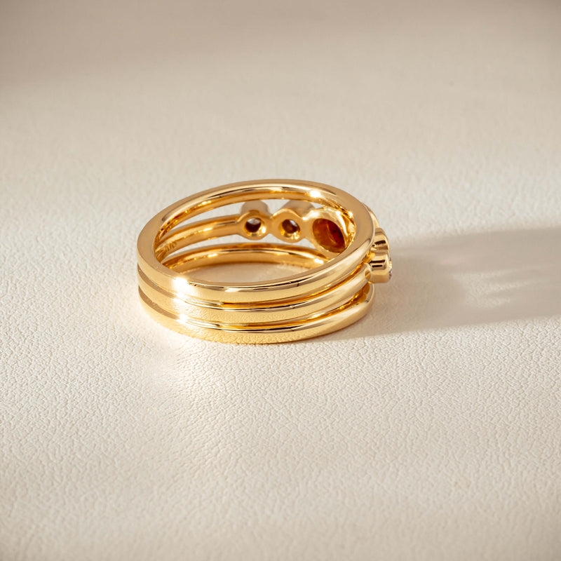 Deja Vu 18ct Yellow Gold .50ct Ruby & Diamond Ring