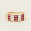 Deja Vu 9ct Yellow Gold Baguette Ruby & Diamond Ring