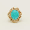 Deja Vu 14ct Yellow Gold Oval Turquoise Filigree Ring