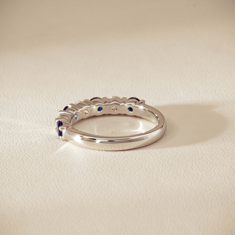 18ct White Gold .70ct Sapphire & Diamond Panorama Ring