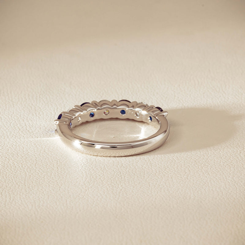 18ct White Gold .70ct Sapphire & Diamond Panorama Ring