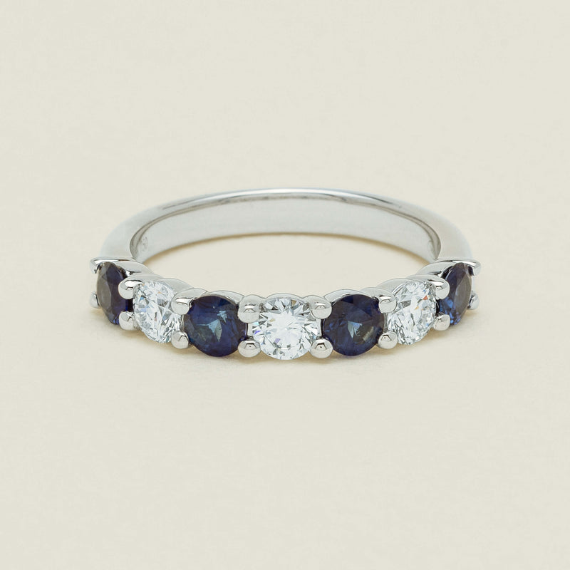 18ct White Gold .70ct Sapphire & Diamond Panorama Ring