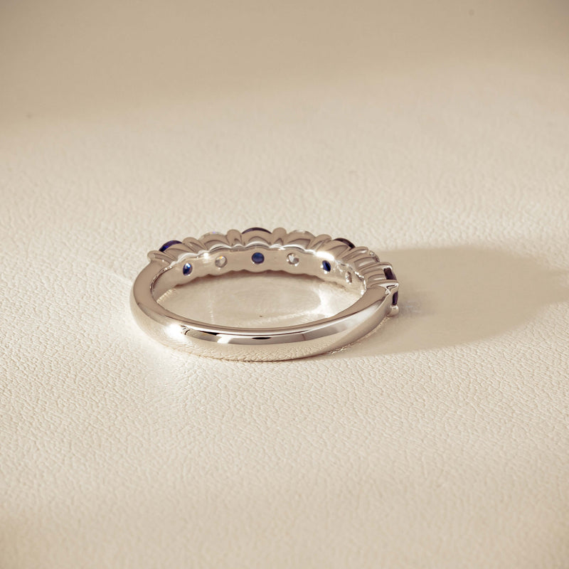 18ct White Gold .70ct Sapphire & Diamond Panorama Ring