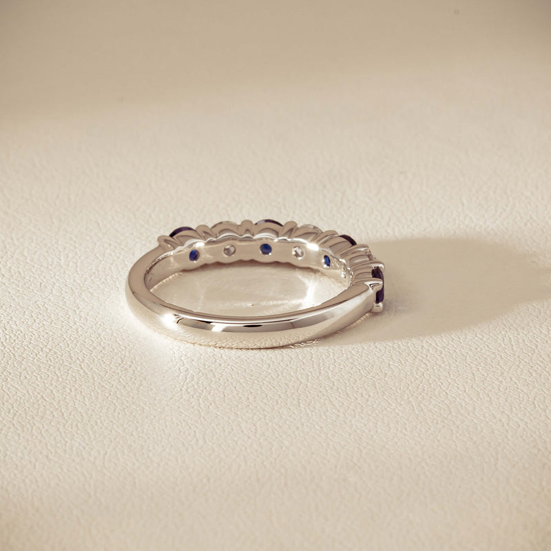 18ct White Gold .70ct Sapphire & Diamond Panorama Ring
