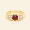 18ct Yellow Gold 1.52ct Ruby & Diamond Rubover-Set Ring
