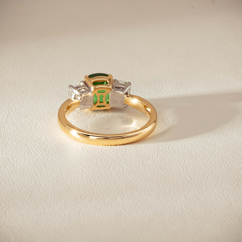 18ct Yellow Gold 2.01ct Tsavorite & Diamond Odyssey Ring