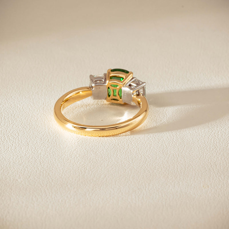 18ct Yellow Gold 2.01ct Tsavorite & Diamond Odyssey Ring