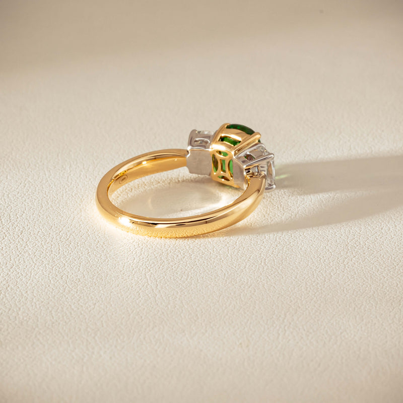 18ct Yellow Gold 2.01ct Tsavorite & Diamond Odyssey Ring