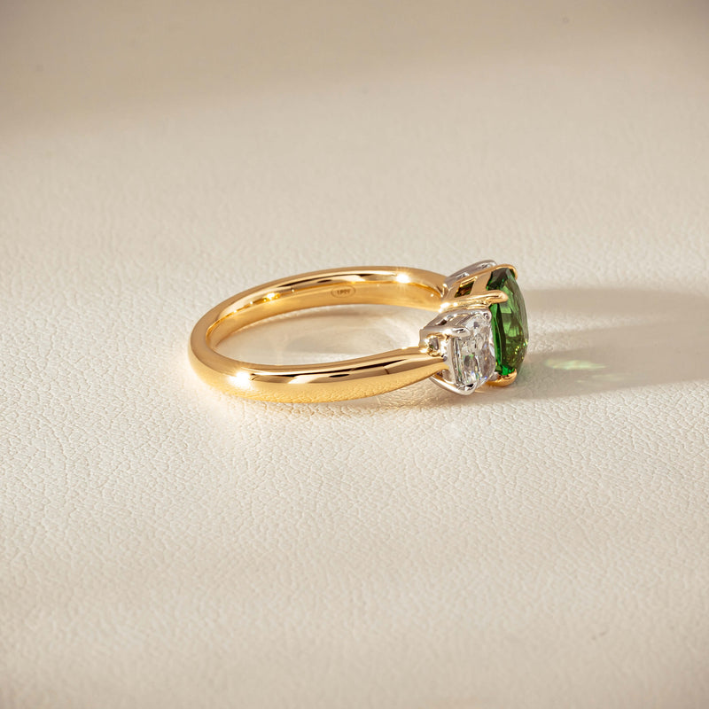 18ct Yellow Gold 2.01ct Tsavorite & Diamond Odyssey Ring