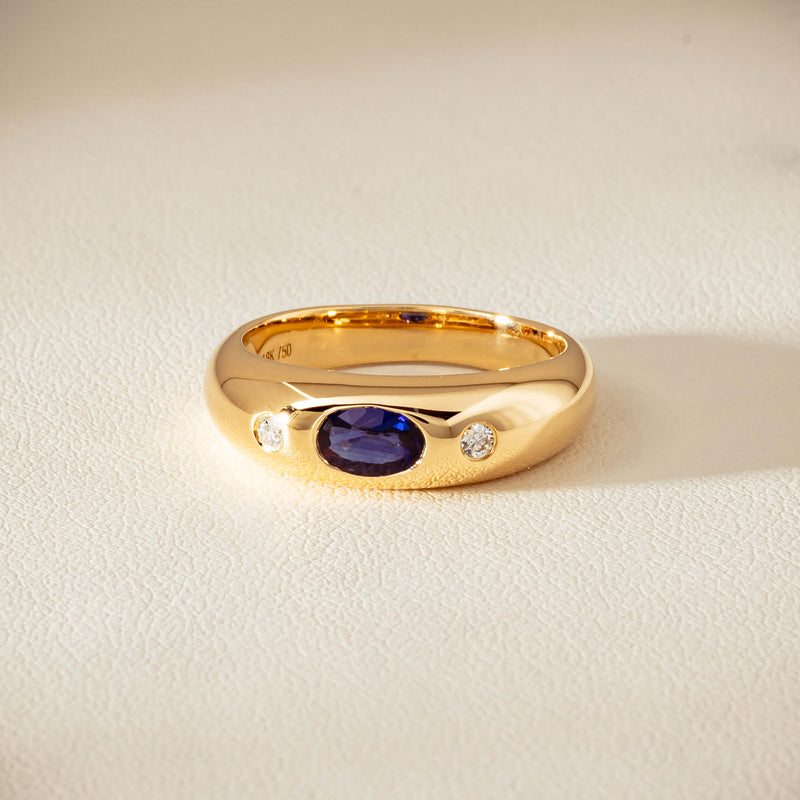 18ct Yellow Gold .43ct Sapphire & Diamond Kylie Ring