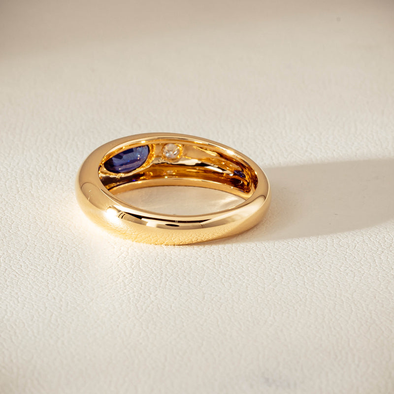 18ct Yellow Gold .43ct Sapphire & Diamond Kylie Ring