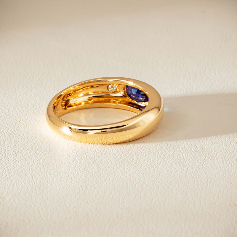 18ct Yellow Gold .43ct Sapphire & Diamond Kylie Ring
