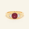 18ct Yellow Gold 1.46ct Ruby & Diamond Rubover-Set Ring