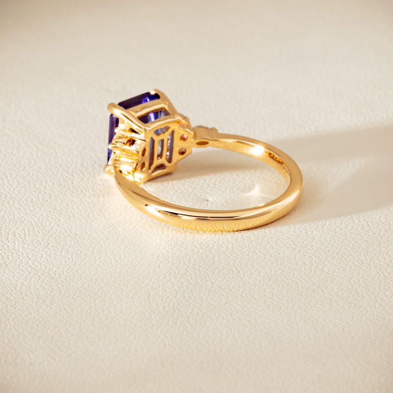 18ct Yellow Gold 2.88ct Tanzanite & Diamond Oriana Ring