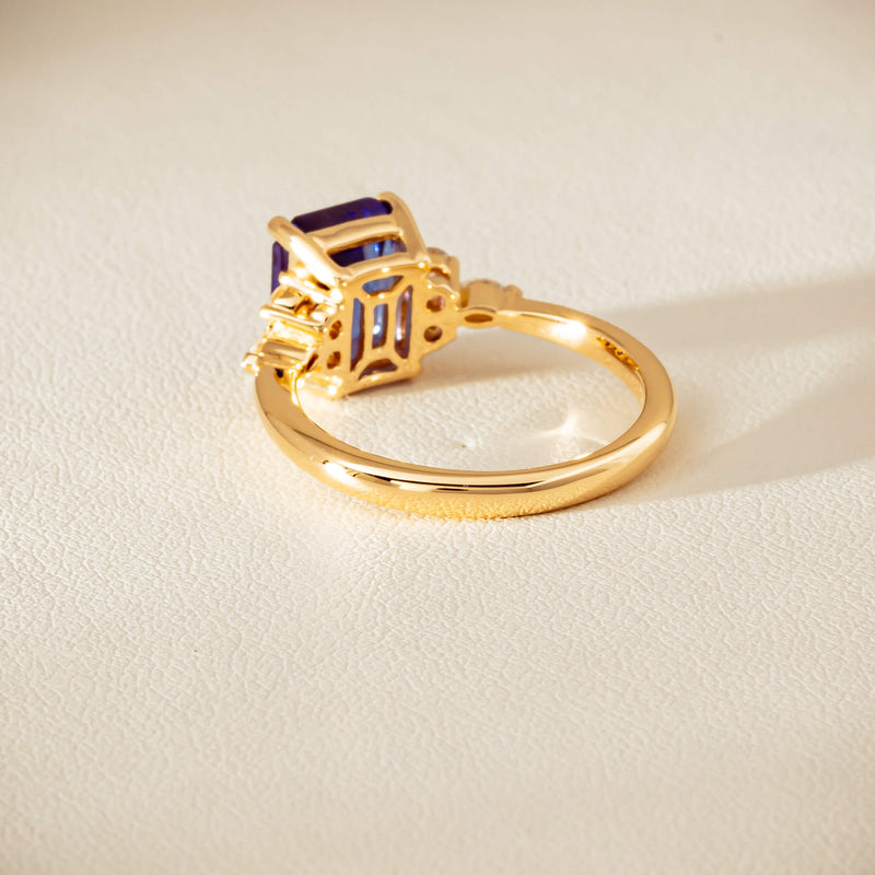 18ct Yellow Gold 2.88ct Tanzanite & Diamond Oriana Ring